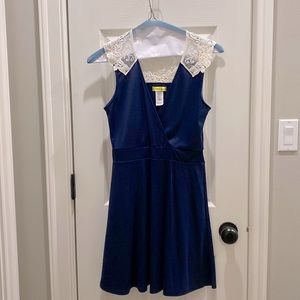 Navy blue and lace dress